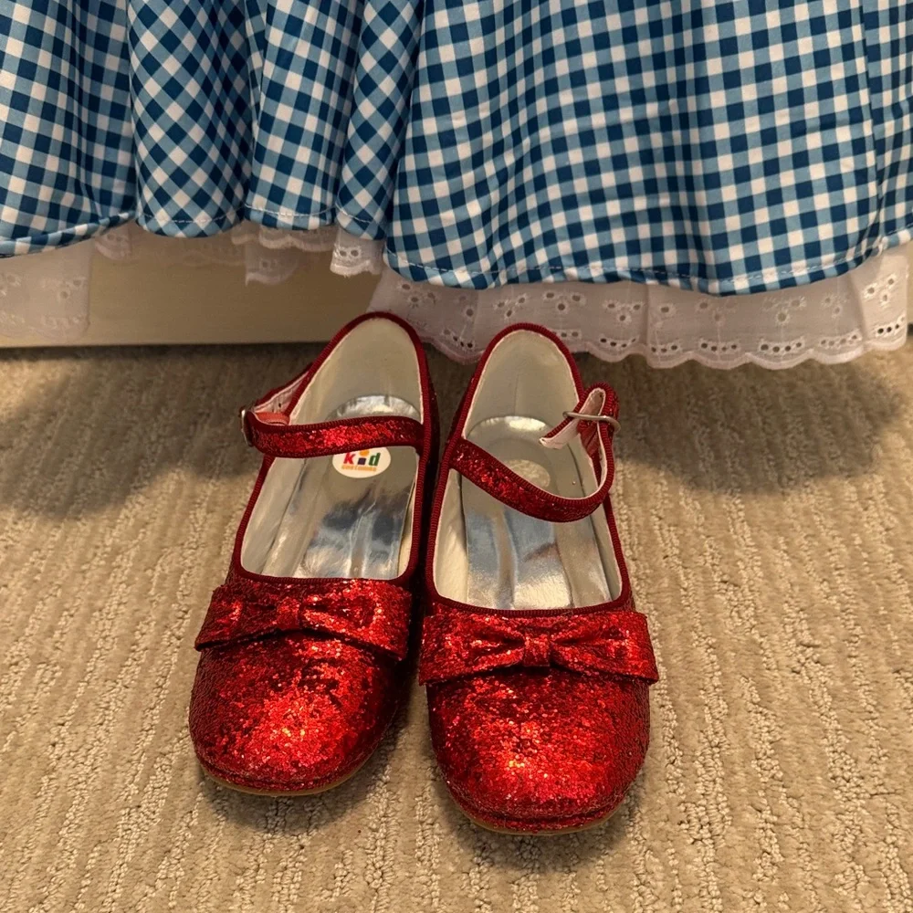 Red Glitter Mary Jane Dress Shoes